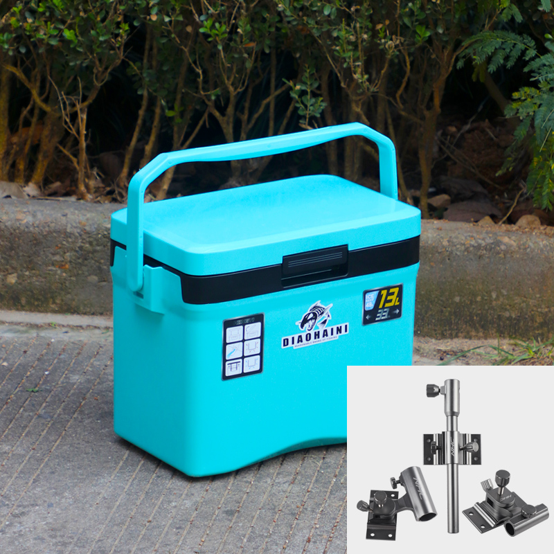13L SMALL FISHING BOX - BLUE-SLATE + THREE SETS OF GUNS